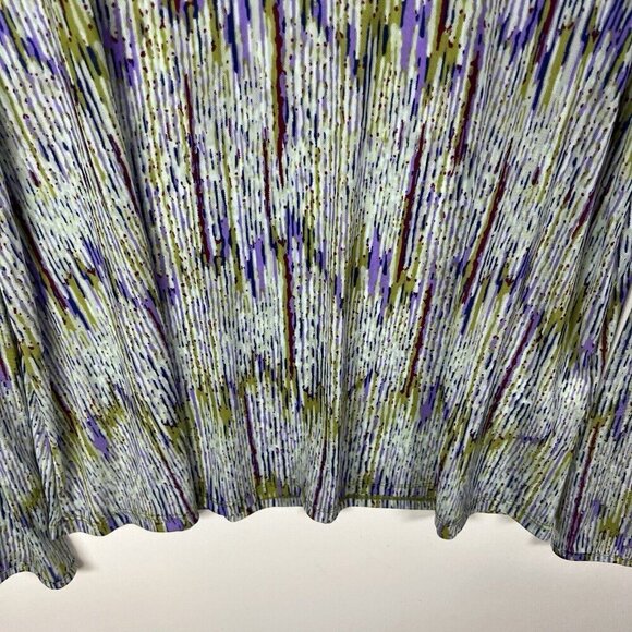 LOGO Layers Women's Small Green Multicolor Abstract Print Long Sleeve‎ Tunic Top - Picture 4 of 9